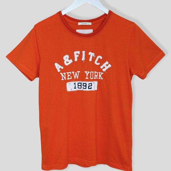 Abercrombie & Fitch Spellout Orange T-Shirt - Picture 5 of 5